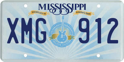 MS license plate XMG912