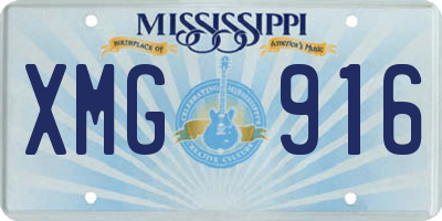 MS license plate XMG916
