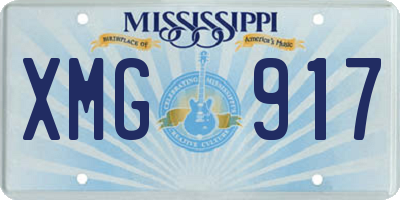 MS license plate XMG917