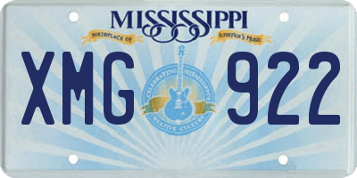 MS license plate XMG922