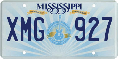 MS license plate XMG927