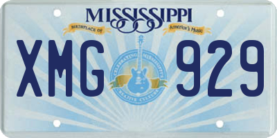MS license plate XMG929