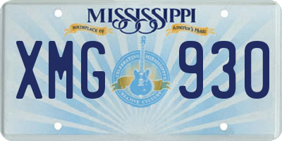 MS license plate XMG930