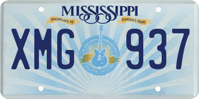 MS license plate XMG937