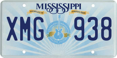 MS license plate XMG938