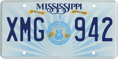 MS license plate XMG942