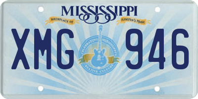 MS license plate XMG946