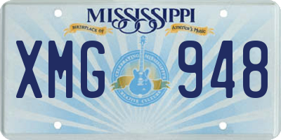 MS license plate XMG948