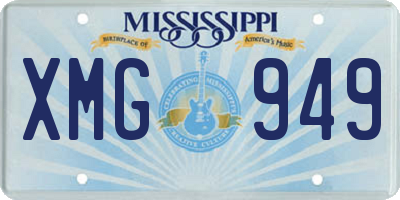 MS license plate XMG949
