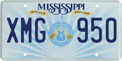 MS license plate XMG950