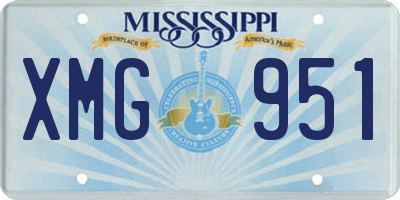 MS license plate XMG951