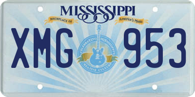 MS license plate XMG953