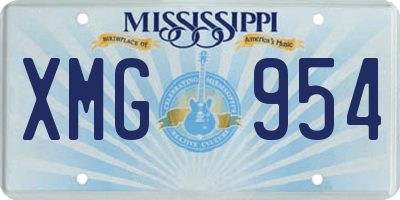 MS license plate XMG954