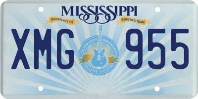 MS license plate XMG955