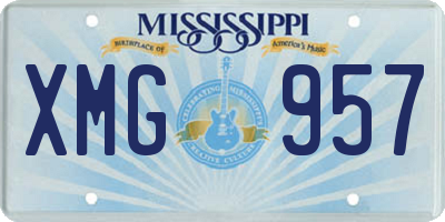 MS license plate XMG957