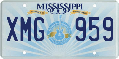 MS license plate XMG959