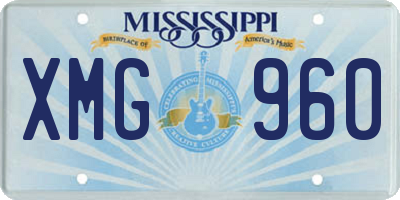 MS license plate XMG960