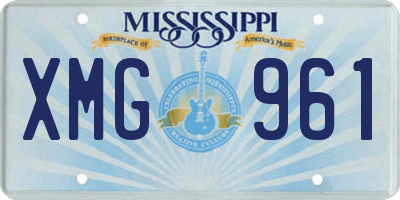 MS license plate XMG961