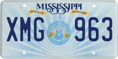 MS license plate XMG963