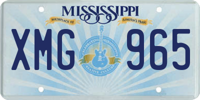 MS license plate XMG965
