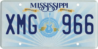 MS license plate XMG966