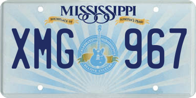 MS license plate XMG967
