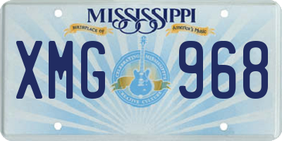 MS license plate XMG968