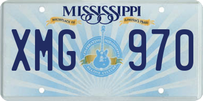 MS license plate XMG970