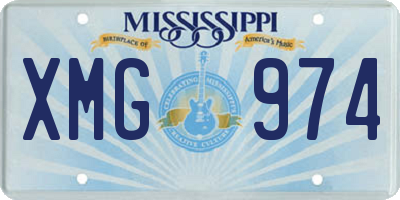 MS license plate XMG974