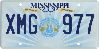 MS license plate XMG977