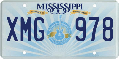 MS license plate XMG978