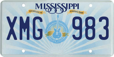MS license plate XMG983