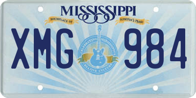 MS license plate XMG984