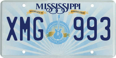 MS license plate XMG993