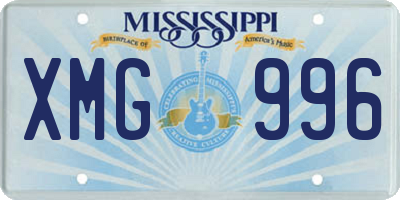 MS license plate XMG996