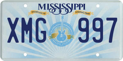 MS license plate XMG997