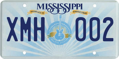 MS license plate XMH002