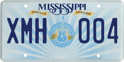 MS license plate XMH004
