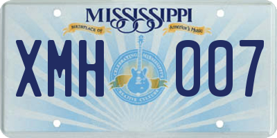 MS license plate XMH007