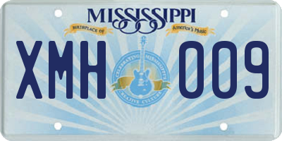 MS license plate XMH009