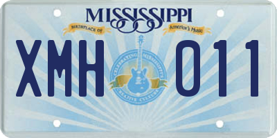 MS license plate XMH011