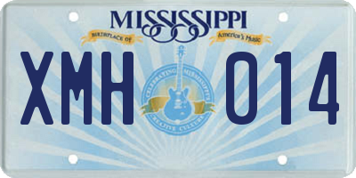 MS license plate XMH014