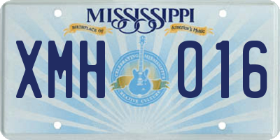 MS license plate XMH016