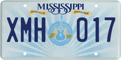 MS license plate XMH017