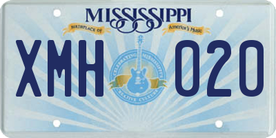 MS license plate XMH020
