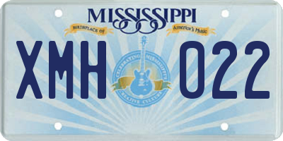 MS license plate XMH022