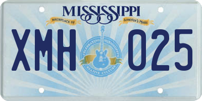 MS license plate XMH025