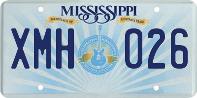 MS license plate XMH026
