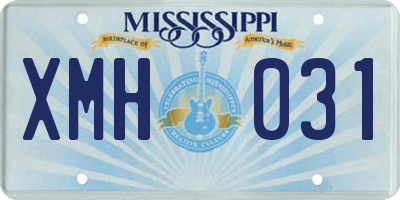 MS license plate XMH031