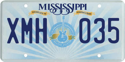 MS license plate XMH035